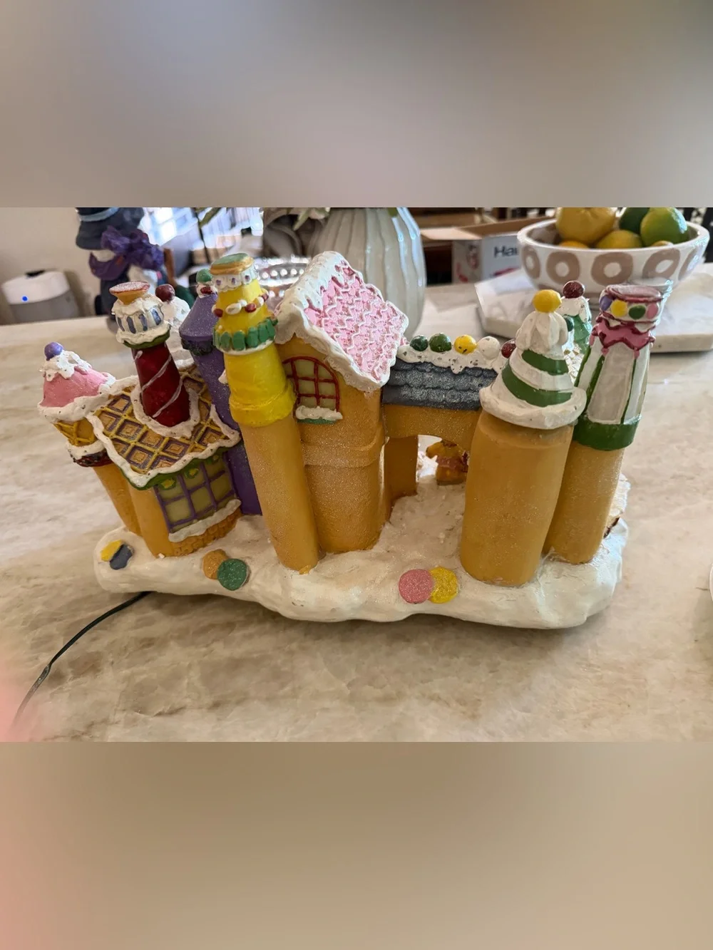 Vintage gingerbread Christmas village with